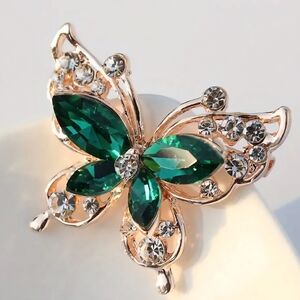 Emerald Green Butterfly Brooch